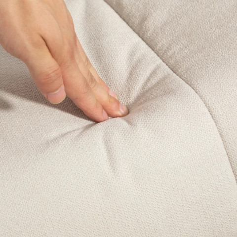 Polohovací masážní křeslo s taburetem | krémově bílé č.3