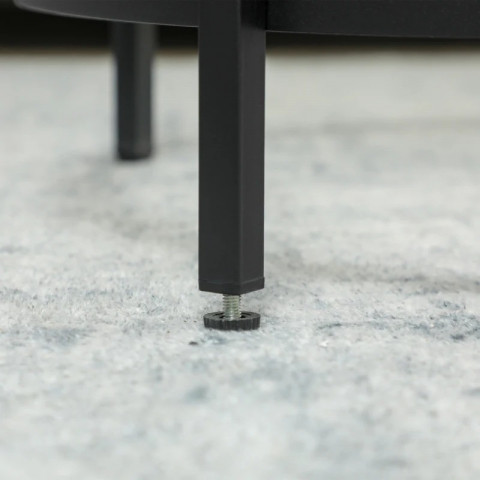 Odkládací kulatý stolek se skleněnou deskou, průměr 48 cm | černý č.6