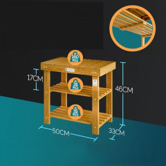 Botník 2 v 1 z akáciového dřeva 50x33x46cm č.3