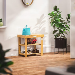 Botník 2 v 1 z akáciového dřeva 50x33x46cm Botník 2 v 1 z akáciového dřeva 50x33x46cm