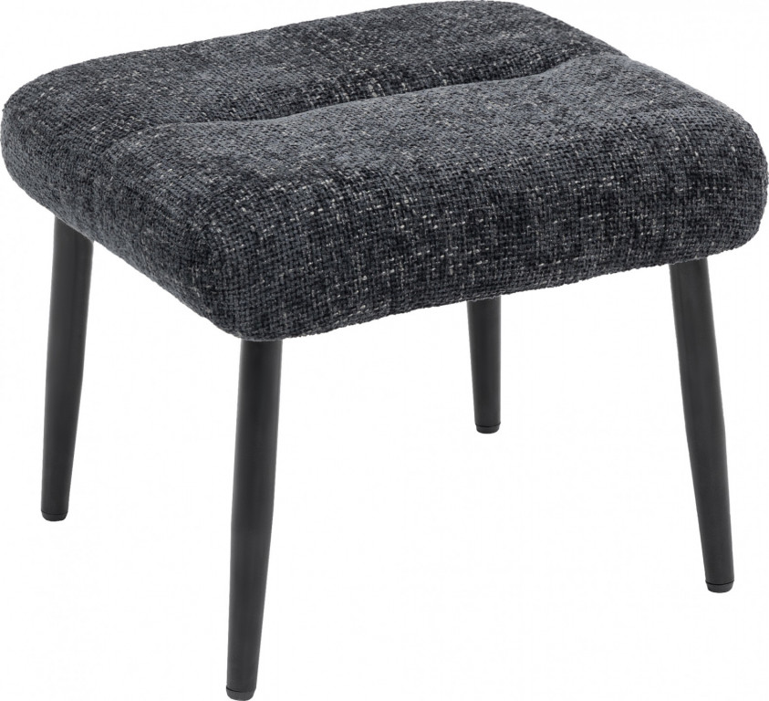 Čalouněný taburet s ocelovými nohami | tmavě šedý