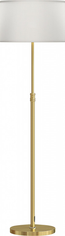 Stojací lampa s lněným stínítkem | zlatá + krémově bílá