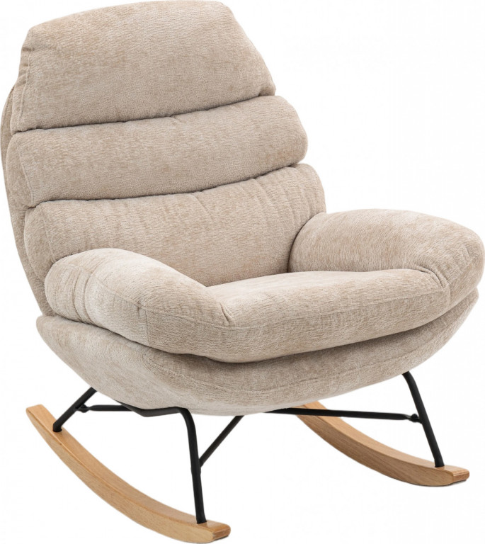 Houpací křeslo na křížených nohách | krémově bílé