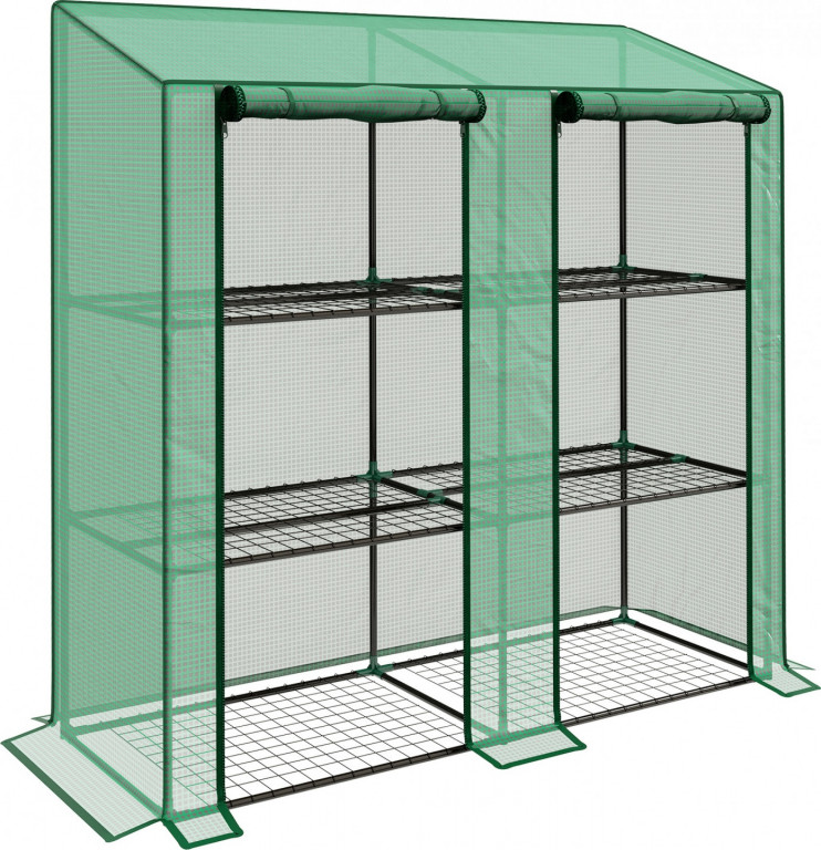 Fóliovník s dvoukřídlou střechou 143 x 46 x 151 cm | zelený