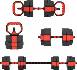 Nastavitelná sada činek 4 v 1, 25 kg | černá + červená č.1