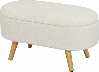 Čalouněná lavice s úložným prostorem 82 x 41 x 45 cm | bílá č.1