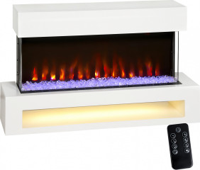 Elektrický nástěnný krb s 11 barevnými efekty plamene | bílý + černý č.1