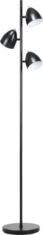 Stojací lampa v industriálním stylu se 3 nastavitelnými stínidly| černá
