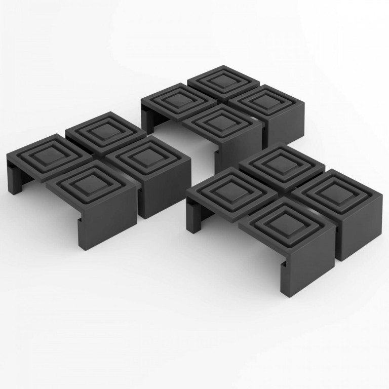 12dílná sada chráničů podlahy | černá