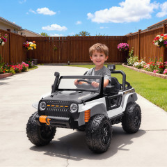 Dětské elektrické autíčko s dálkovým ovládáním | Bílé + Černé č.1