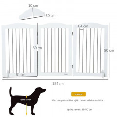 Bezpečnostní zábrana na dveře 154x30x80 cm | bílá č.3