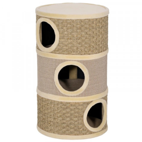 Třípatrové škrabadlo pro kočky | khaki+hnědá č.2