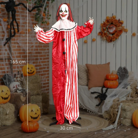 Halloweenská dekorace klaun 165 cm | červená č.2