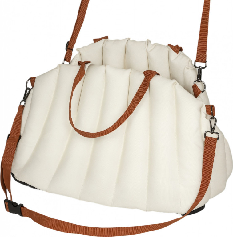 Autosedačka pro psy s bezpečnostním pásem | krémově bílá