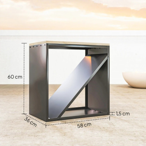 Stojan na palivové dřevo s přepážkou, 58 x 36 x 60 cm | černý č.5