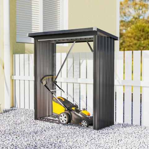 Regál na palivové dřevo 150 x 66,5 x 150 cm | tmavě šedý č.4