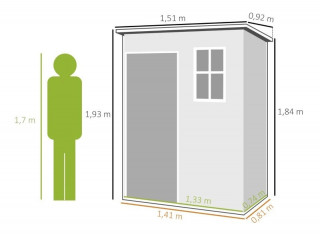 Plastová zahradní kůlna 151 x 92 x 193 cm | šedá č.3