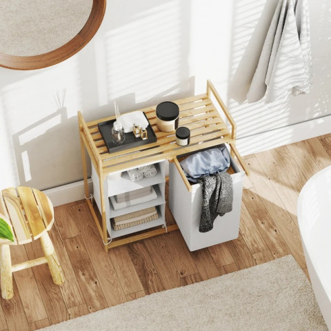 Koš na prádlo se 4 přihrádkami | bílý č.5