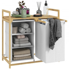 Koš na prádlo se 4 přihrádkami | bílý č.2