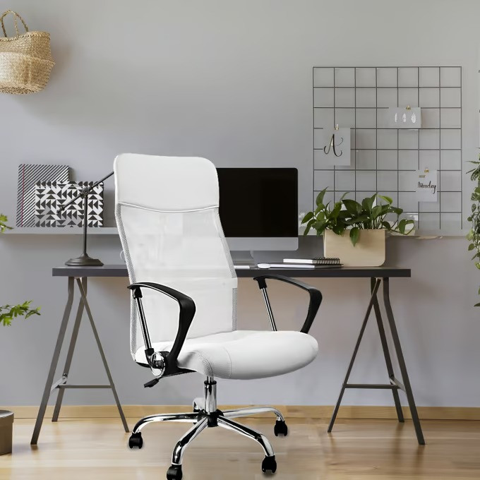 Luxusní kancelářská židle | bílá