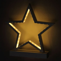 LED dřevěná hvězda | bílá č.3