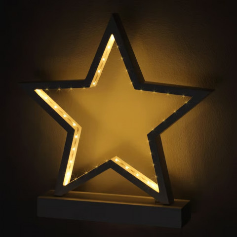LED dřevěná hvězda | bílá č.3
