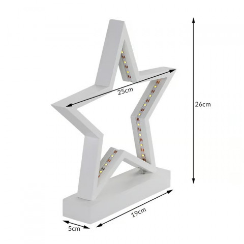 LED dřevěná hvězda | bílá č.4
