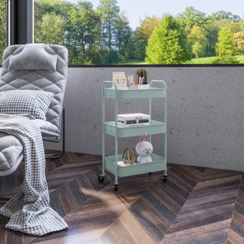 Servírovací vozík se 3 policemi 45 x 30,6 x 79 cm | světle modrý č.3