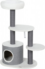 Vícepatrové škrabadlo pro kočky, 98 cm | šedé + bílé