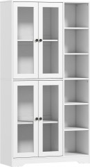 Kuchyňská skříňka s prosklenými dvířky 90 x 35 x 172 cm | bílá č.1