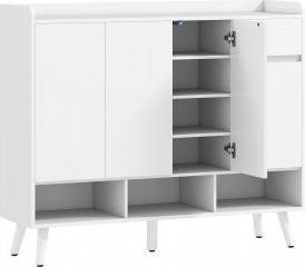 Designový botník s otevíráním na stisknutí dvířek, 120 x 35 x 100 cm | bílý č.1