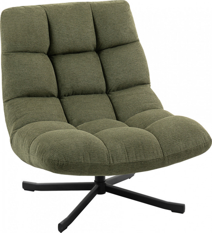 Moderní čalouněné křeslo se zkříženými nohami | zelené