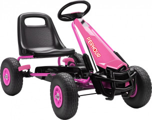 Šlapací motokára s ruční brzdou pro děti 3-8 let | růžová č.1