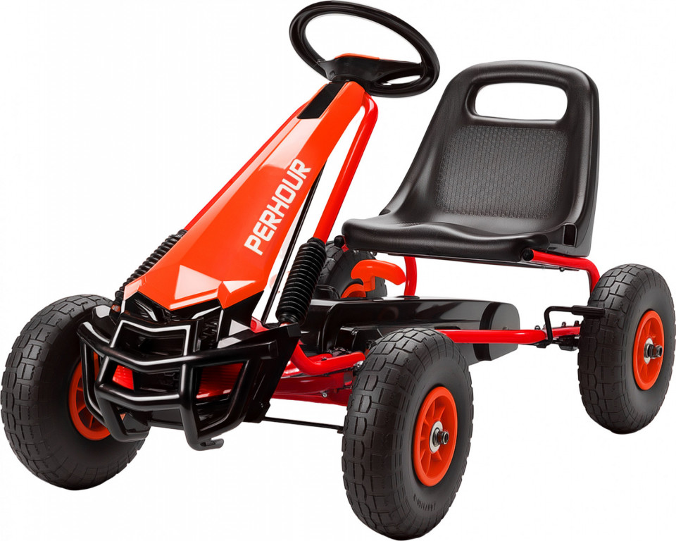 Šlapací motokára s ruční brzdou pro děti 3-8 let | červená