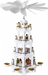 Dřevěná vánoční pyramida XL 60x20x20cm | bílá č.1