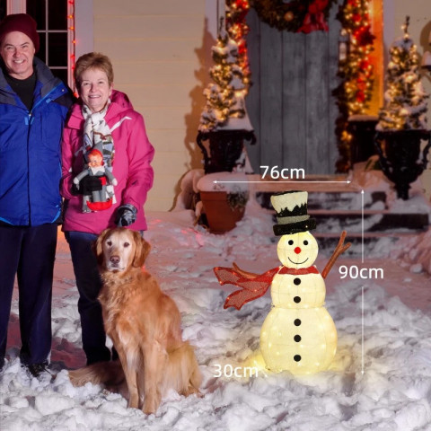 Vánoční dekorace sněhulák s 78 LED světýlky č.2