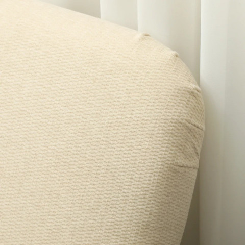 Malá pohovka se sametovým vzhledem, 130 x 74 x 79 cm | krémově bílá č.4