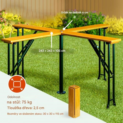 Pivní stůl Quattro | přírodní č.3