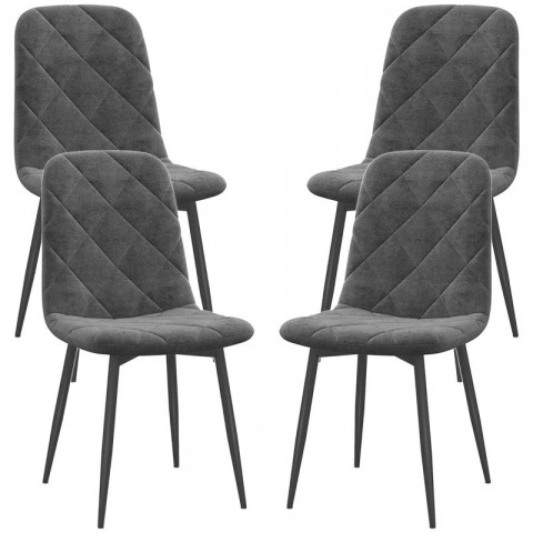 Čalouněné kuchyňské židle s vysokým opěradlem, 4 kusy | tmavě šedé č.4