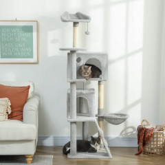 Škrabadlo se sisalovými sloupky, 160 cm | světle šedé č.1