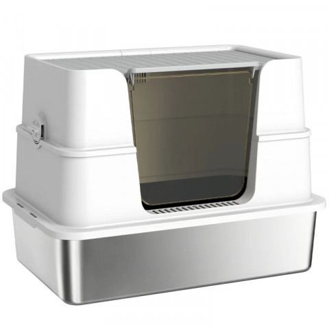 Kočičí toaleta 60,2 x 40,2 x 44,5 cm | světle šedá č.4