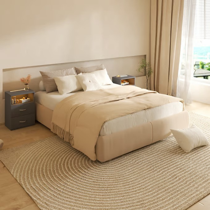 Noční stolek Jamie sada 2 ks 55x40x28cm | antracit