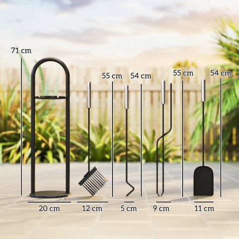 5dílná sada krbového příslušenství | černá č.4