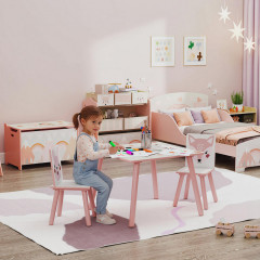 Dětská sedací souprava z borovicového dřeva | růžová č.1