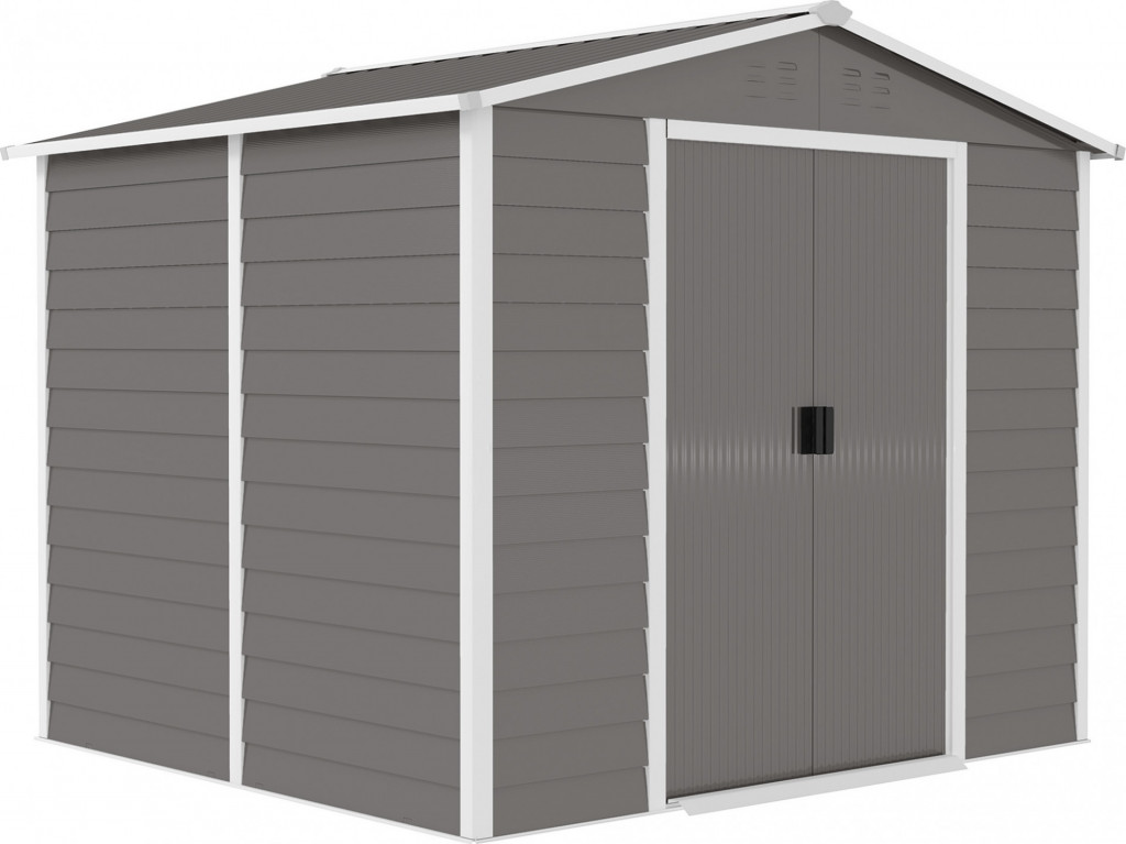 Kůlna na nářadí s jednoplášťovou střechou | světle šedá