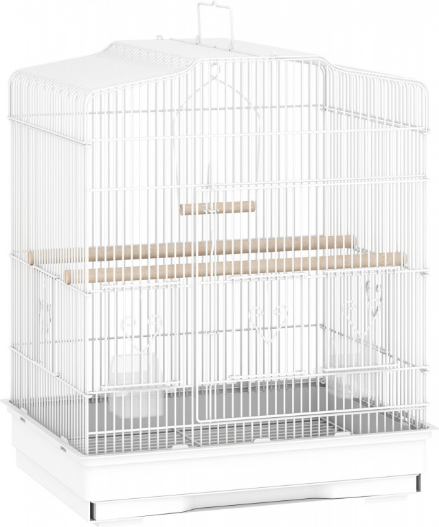 Klec pro ptáky s odnímatelnou spodní vaničkou 46,5 x 36 x 59 cm | bílá