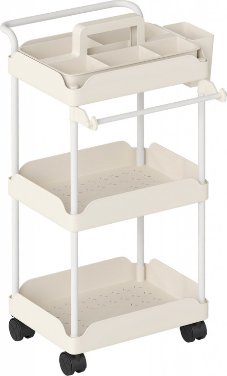 Kuchyňský servírovací vozík s 3 úrovněmi | bílý