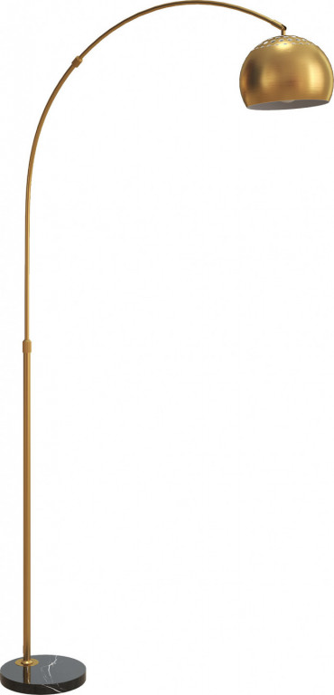 Stojací lampa v obloukovém designu s mramorovým podstavcem | černá + zlatá