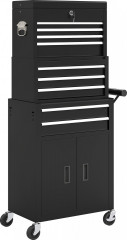 Dílenský vozík s 9 přihrádkami | černý