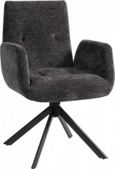 Otočné křeslo s područkami | černé